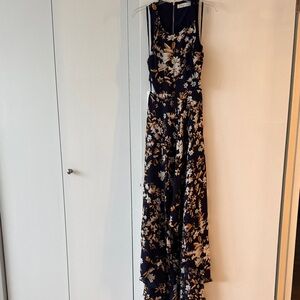 Floral Navy High-Low Maxi Dress